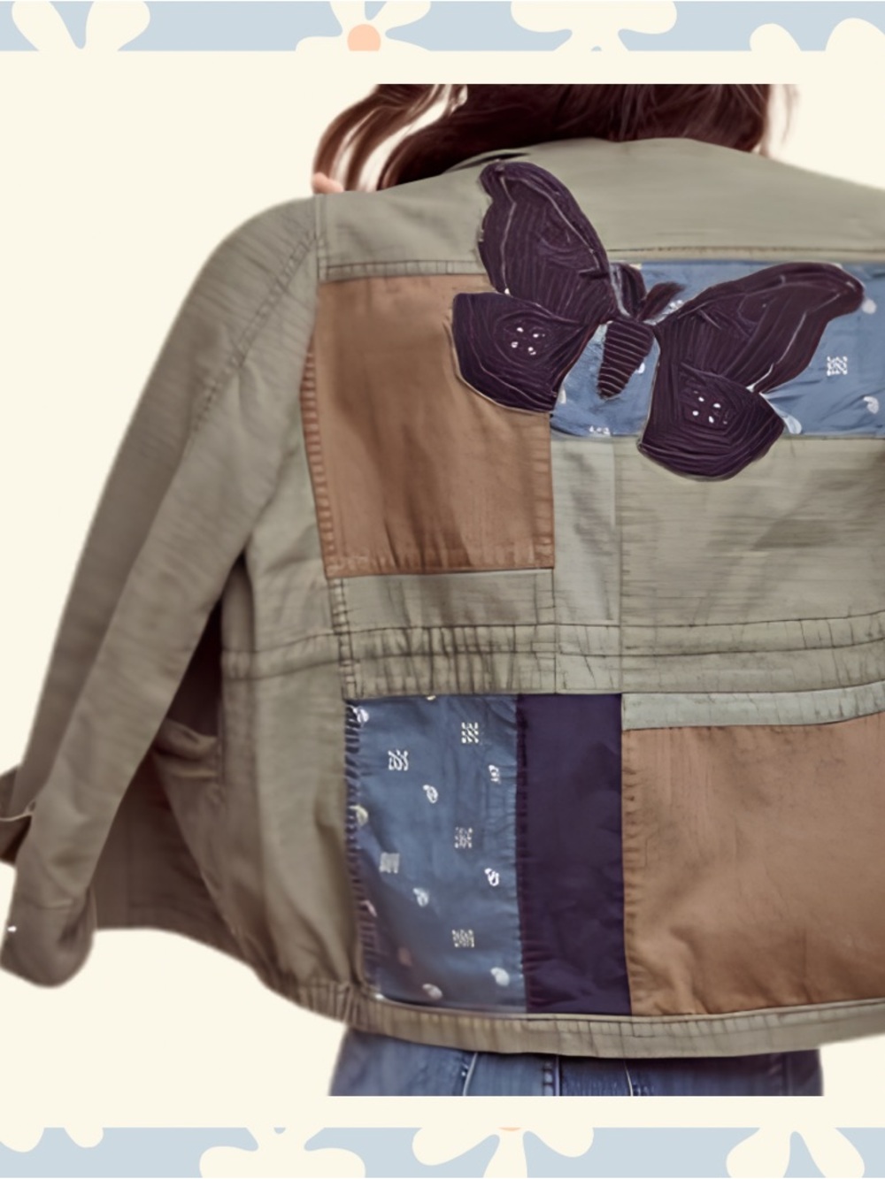 Anthropologie Hei Hei Patchwork Field Utility Jacket, Green, Sz Sm